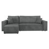 ECKSOFA Karl Cord - Dunkelgrau/Schwarz, Holz/Kunststoff (244/145cm) - MIRJAN24