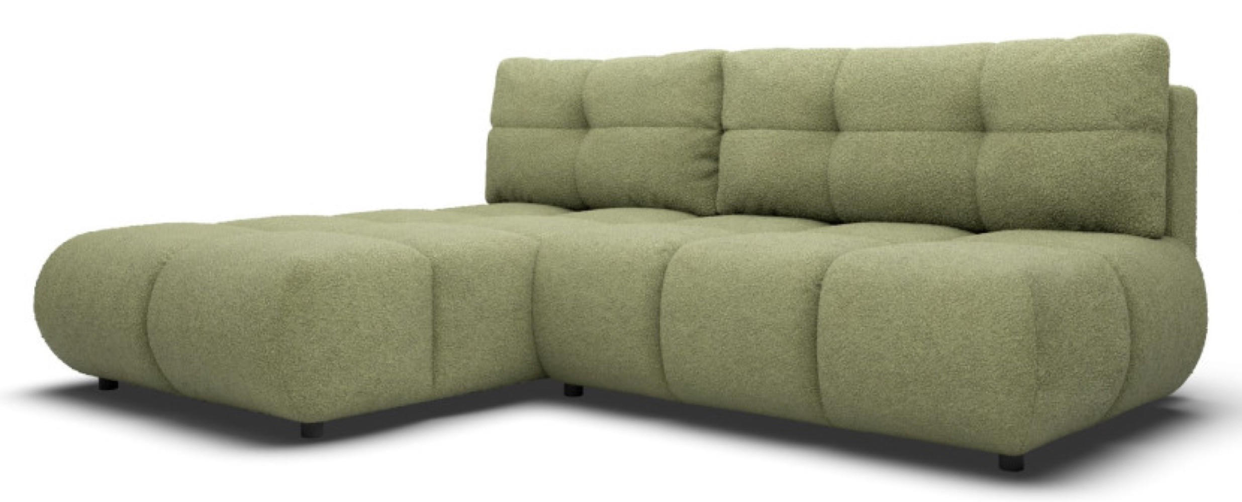 ECKSOFA Grün MILA Ausziehbar Links Ohne Armlehnen Mit Schlaffunktion - Grün, Textil (230/177cm) - Sepro Meble
