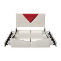 DOPPELBETT beige 160x200 stauraum-schubladen - Beige, Metall - SHOPENTRA