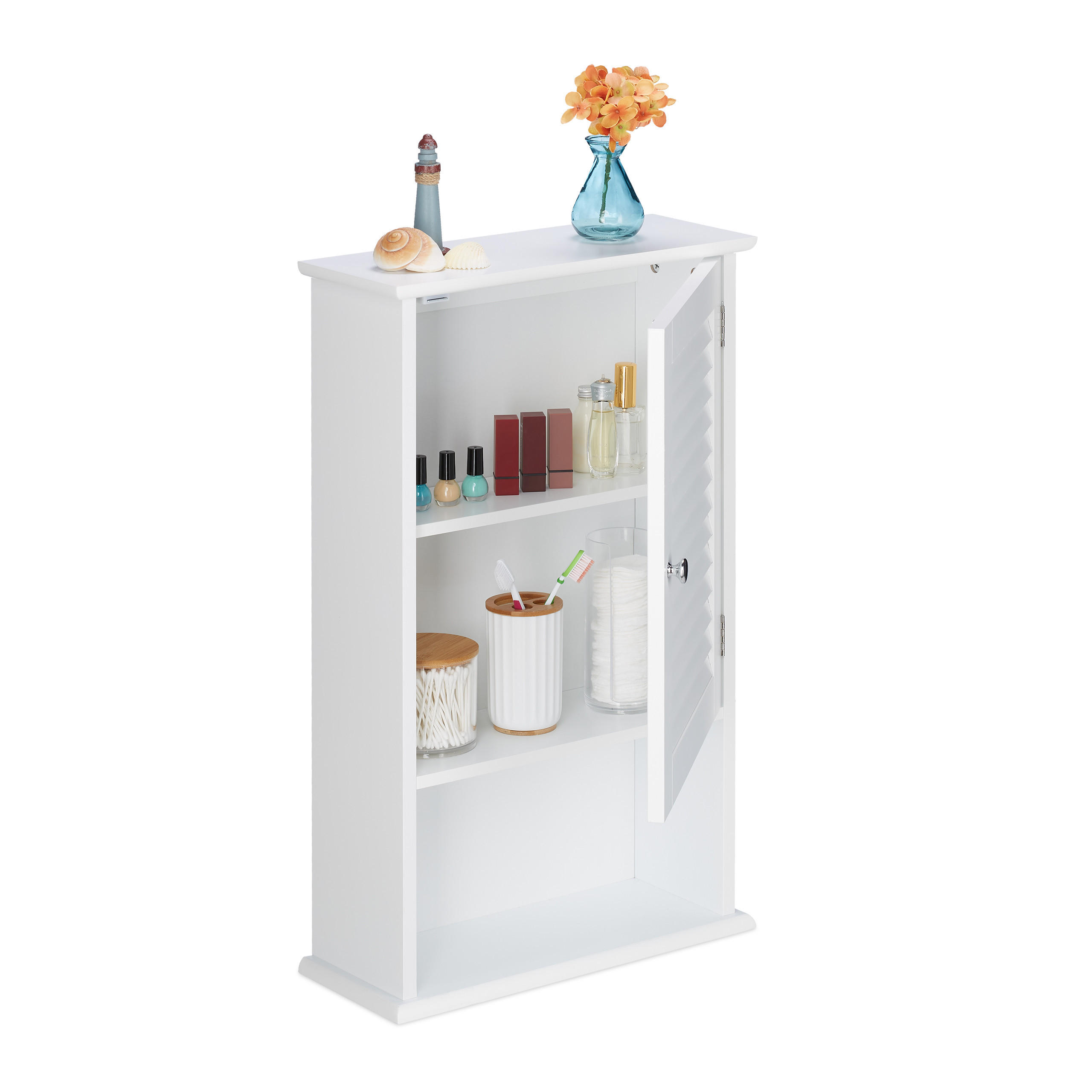 SK&Aring;P badrum vit MDF lamelld&ouml;rr 70/42/16.5 cm