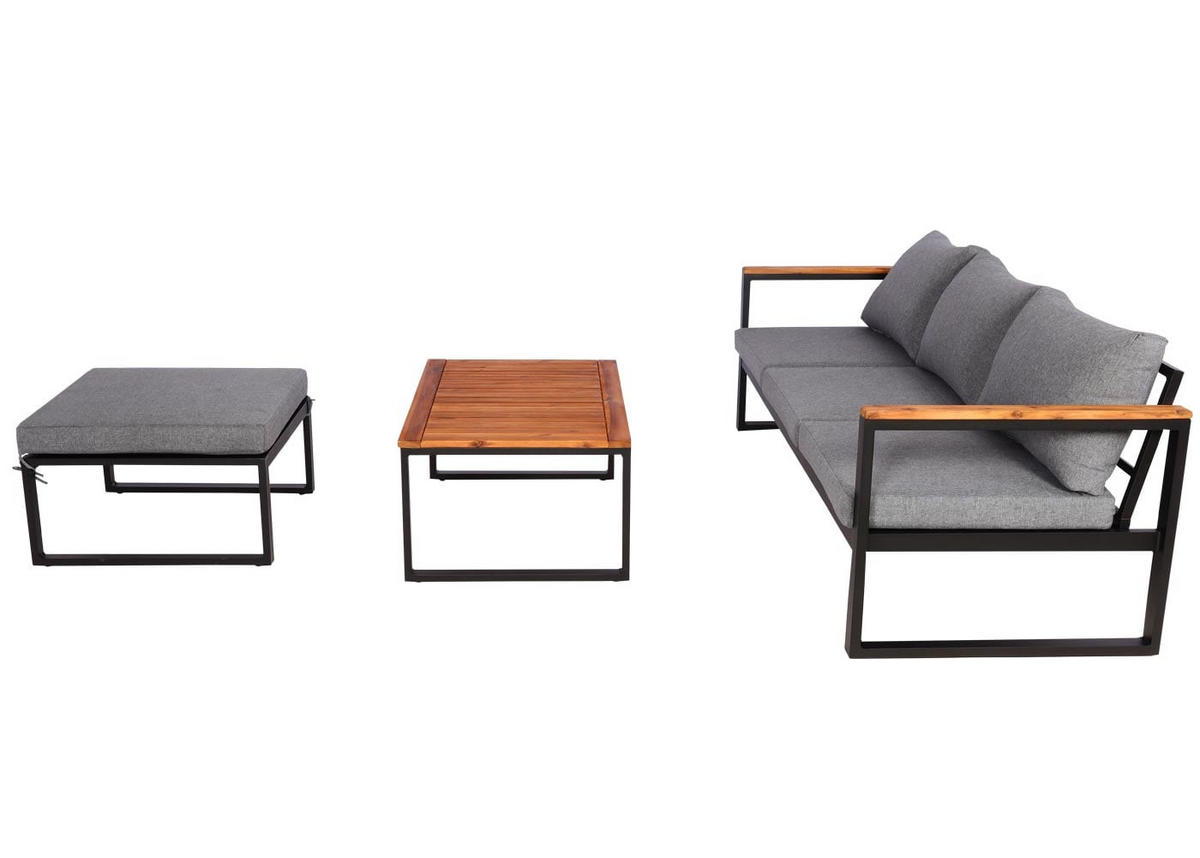 GARTENLOUNGE Dunkelgrau - Grau, Metall - PROREGAL