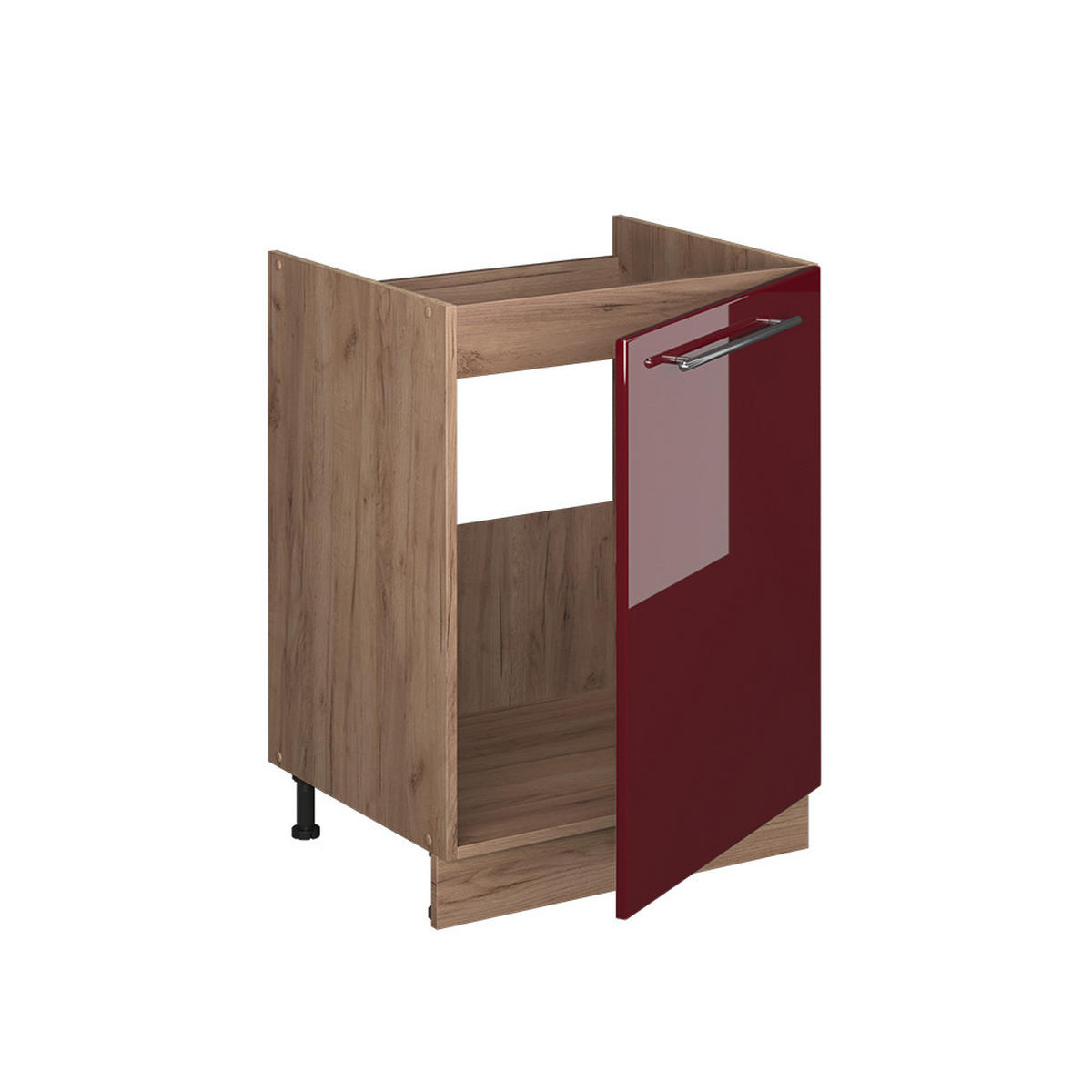 SPODNÁ SKRINKA POD DREZ Fame-Line, Bordeaux vysoký lesk/Dub Goldkraft, 60 cm - dub medový/bordová, kompozitné drevo (60/82/60cm) - Vicco