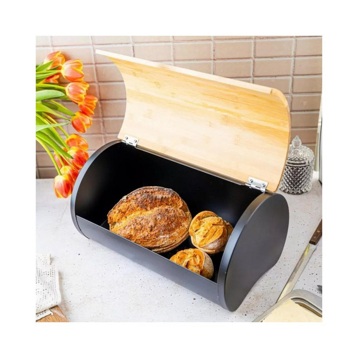 BROTKASTEN Beige 38/24/20.5 cm 52865 - Beige, Holz (24/20.5/38cm) - Klausberg 