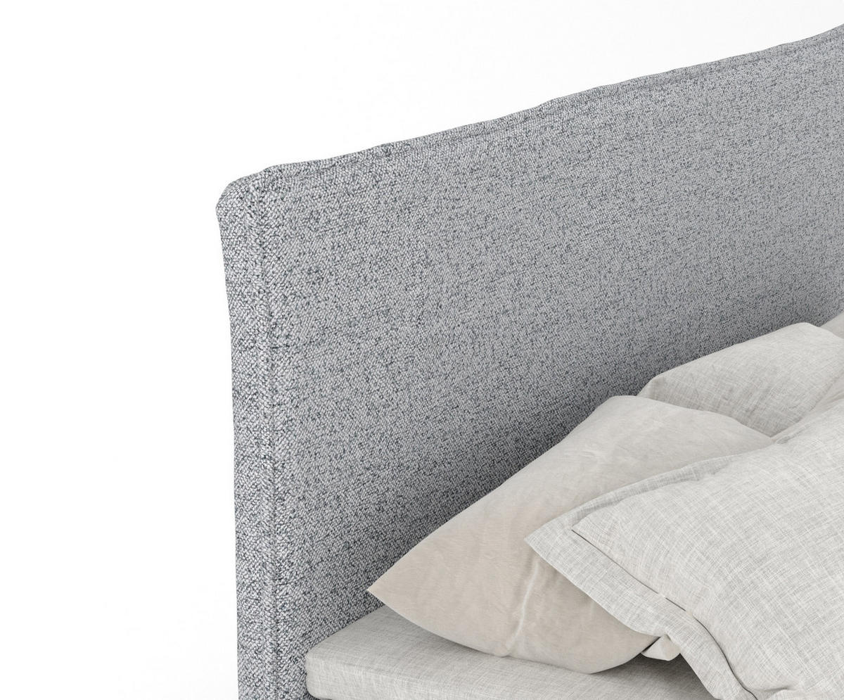 BOXBETT Peru Grau 200/200 cm im Webstoff - Schwarz/Grau, Holz/Holzwerkstoff (200/200cm) - Maison de Reve
