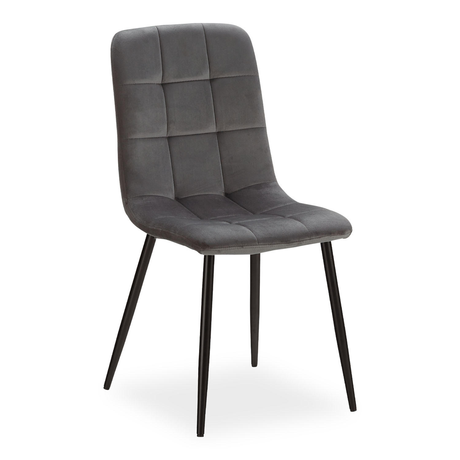 STUHL in Stahl Samt Dunkelgrau - Dunkelgrau, Textil (43/88/50cm) - Homestyle4u