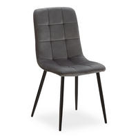STUHL in Stahl Samt Dunkelgrau - Dunkelgrau, Textil (43/88/50cm) - Homestyle4u