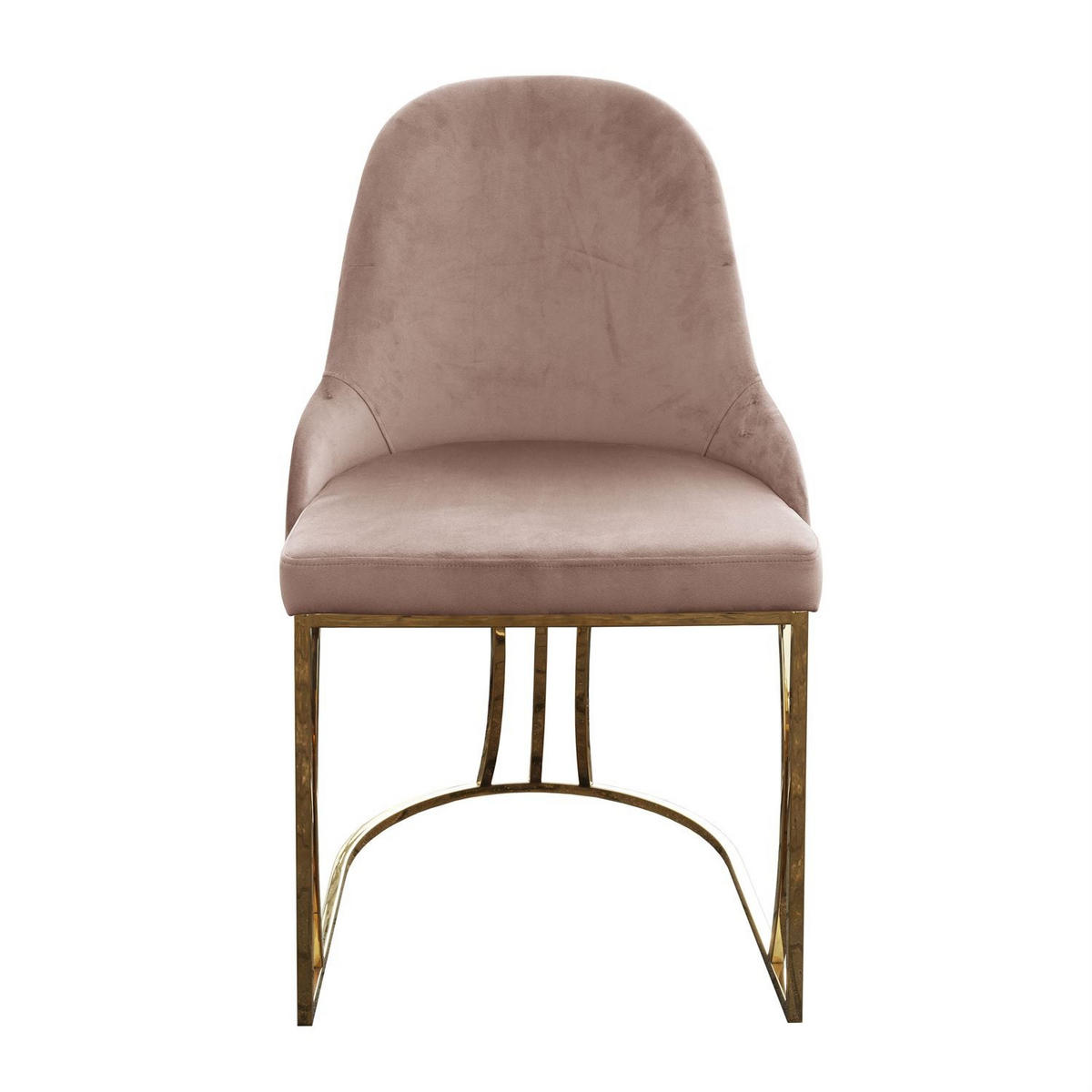 STUHL SOPHIE - Beige/Goldfarben, Textil (51/90/60cm) - Lookway