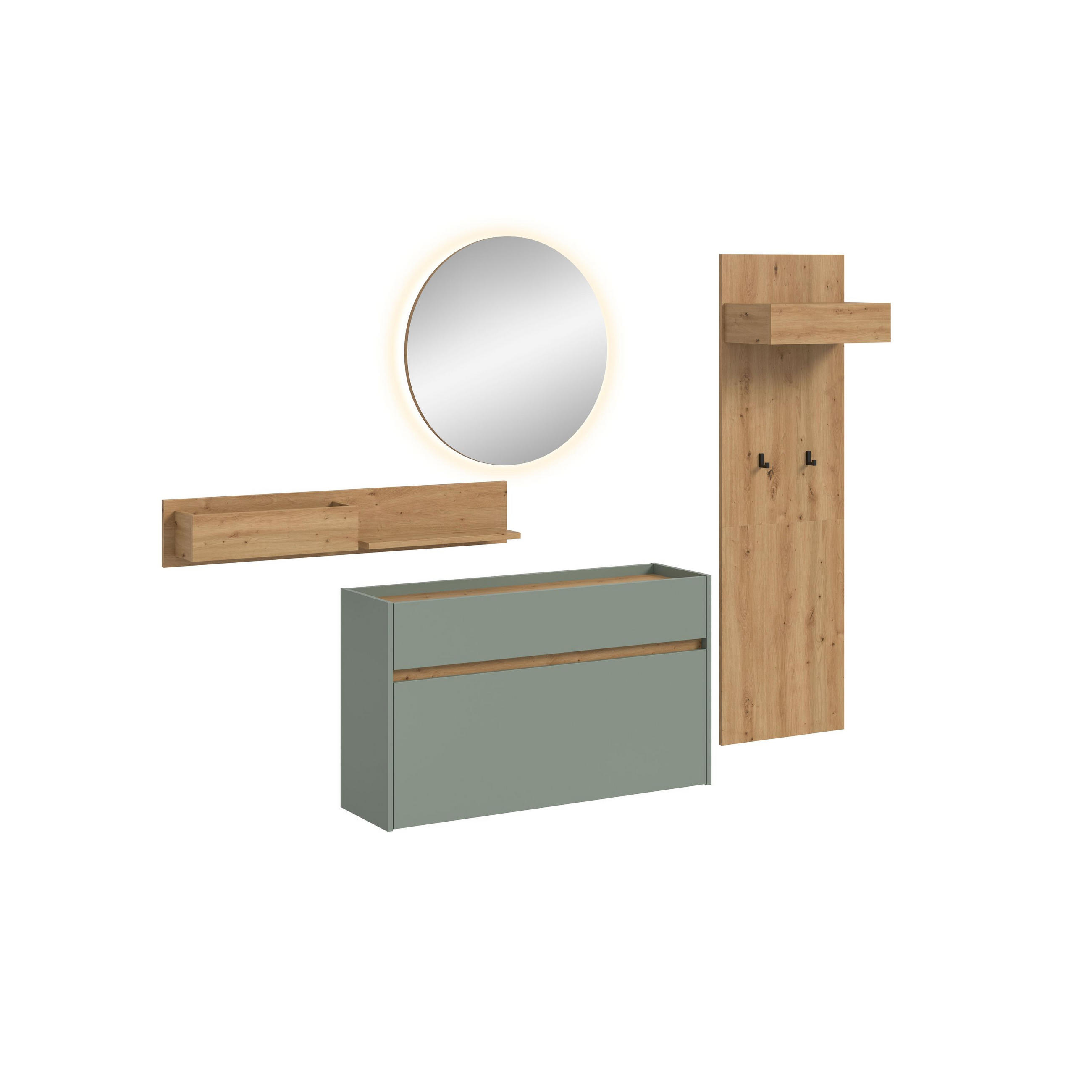 Homes & Jones Garderobe Salbeigrün 205x197x32 cm