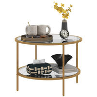 BEISTELLTISCH Ø60x43H cm, Goldton - Goldfarben, Glas (60/60/43cm) - furnicato