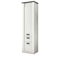 SCHUHSCHRANK weiß Pinie, Landhaus, Garderobenschrank mit Soft-Close - Anthrazit/Weiß, Holzwerkstoff/Metall (51/201/38cm) - Furn.Design