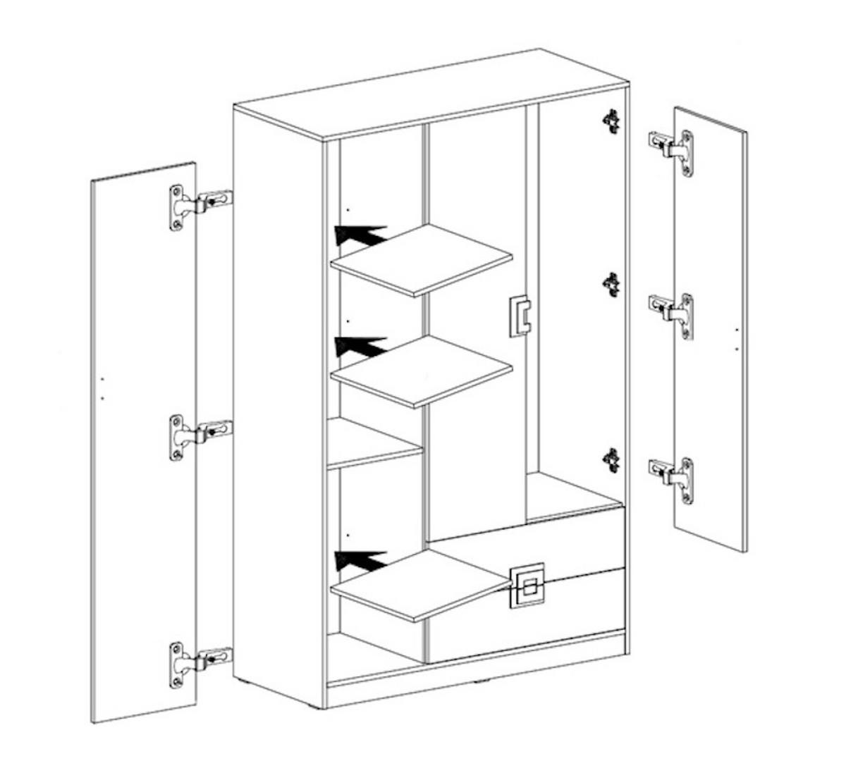 JUGENDZIMMER-SET Nico 6-teilig Eiche hell / Weiß-Farbapplikationen Türkis 494 / 204 / 190 cm - Hellbraun/Eichefarben, Holz/Holzwerkstoff (494/190/204cm) - Feldmann-Wohnen