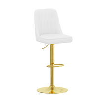 BARHOCKER höhenverstellbar 2er-Set drehbar Weiß-Gold - Goldfarben, Metall (44/117.5/44.1cm) - Meubliv