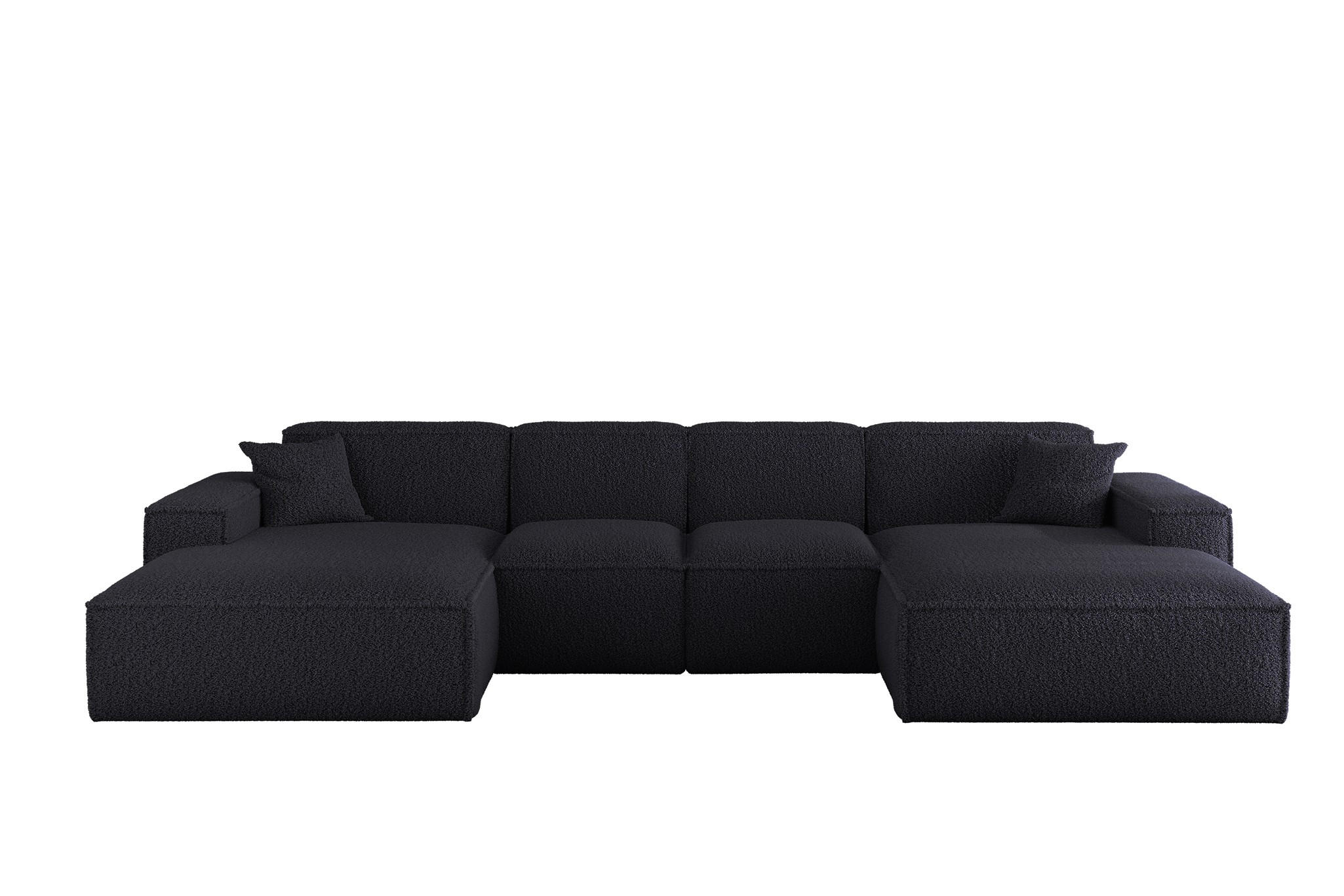 WOHNLANDSCHAFT Celes Premium Xs Sven - Blau, Holzwerkstoff/Textil (342/73/165cm) - Fun Möbel