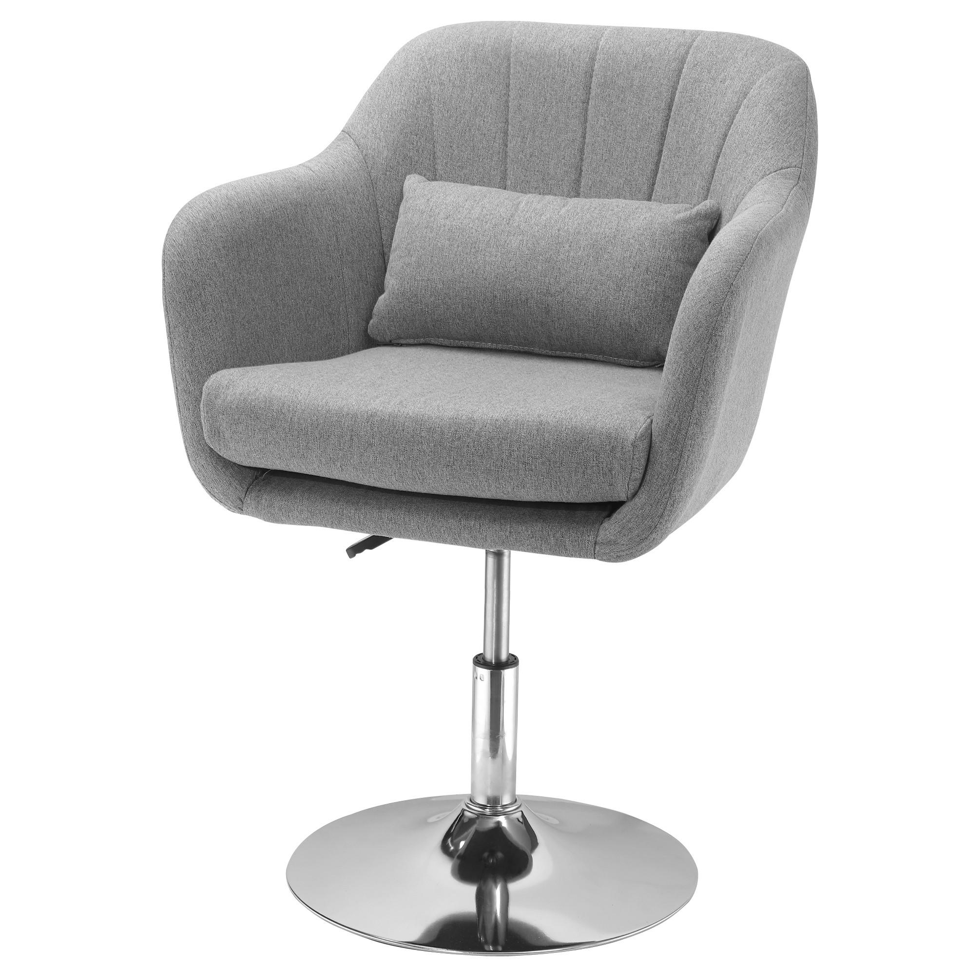 DREHSTUHL höhenverstellbar 60 x 60 x 79-91 cm Polyester Grau - Grau, Metall (60/91/60cm) - Meubliv