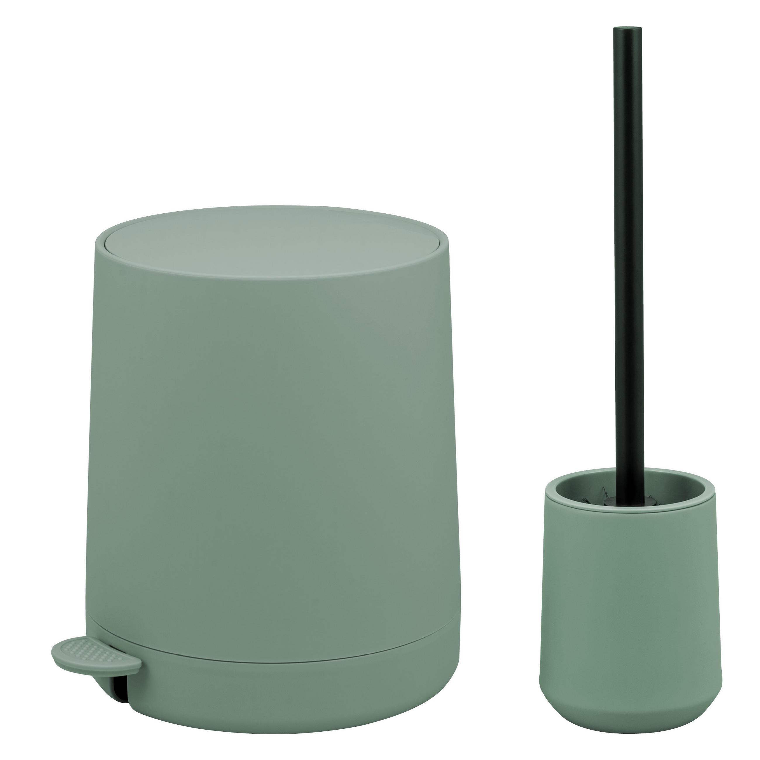 BAD-ACCESSOIRES-SET TESERO, Soft-Touch, grün - Grün, Kunststoff (22.5/25.5/25cm) - eluno