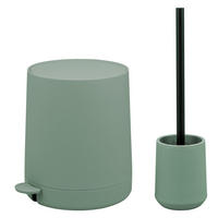 BAD-ACCESSOIRES-SET TESERO, Soft-Touch, grün - Grün, Kunststoff (22.5/25.5/25cm) - eluno