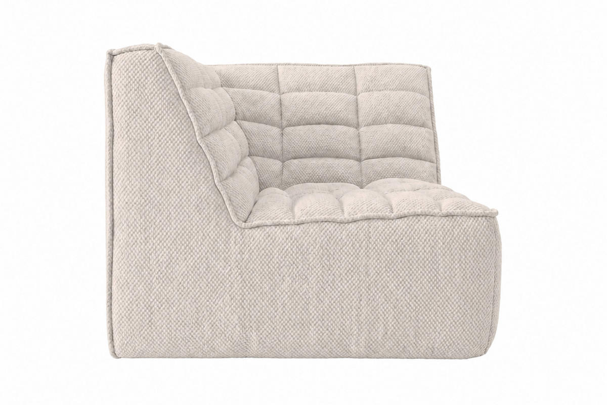 ROHOVÝ MODUL, plyšová tkanina Pop, Ice, LAZY - bílá, dřevo (93/76/93cm) - Kaiser Möbel