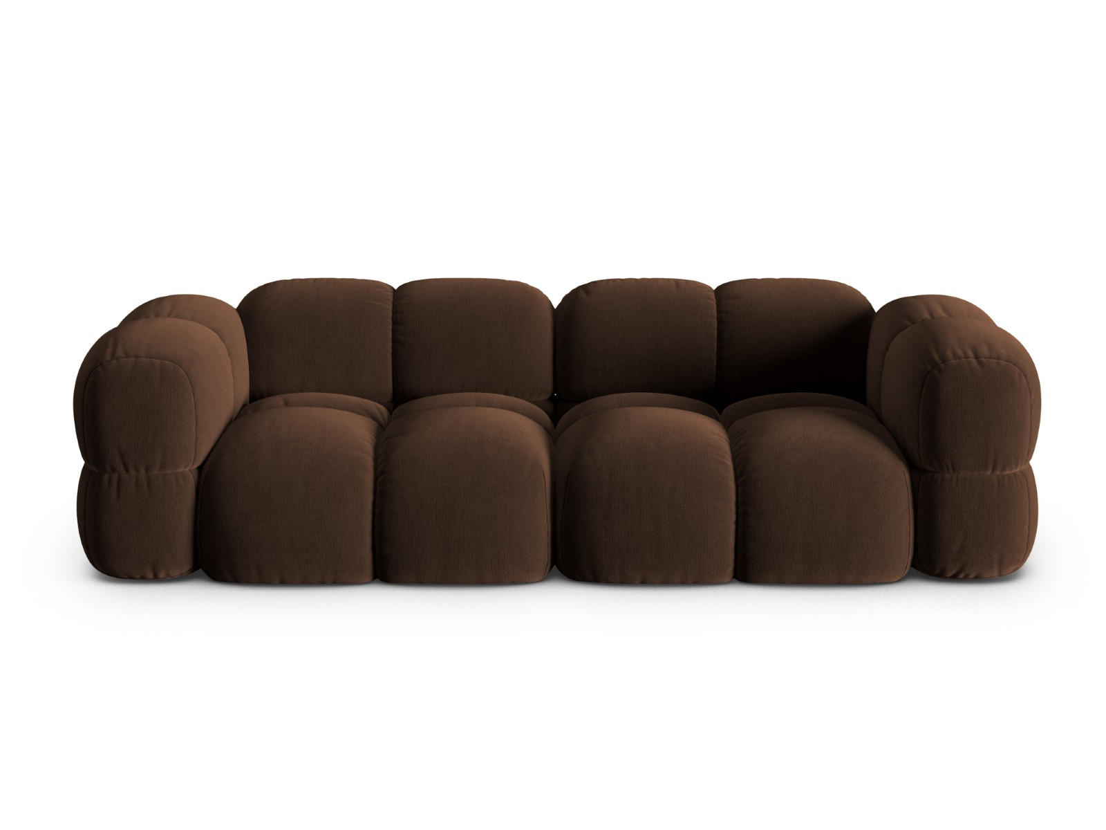 SOFA Loretto aus Samt Schokolade 4 Sitzplätze - Dunkelbraun, Textil (100/68/250cm) - Cosmopolitan Design