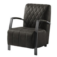 SESSEL - Antiklederlook - Grau, Textil (63/83/83cm) - home24