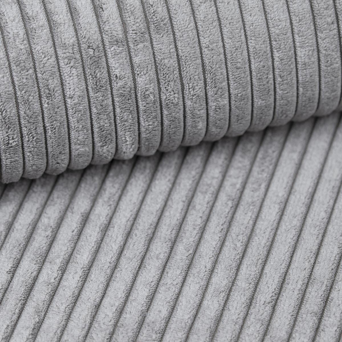 BETTSOFA MOSINE Hellgrau Kordstoff mit Schlaffunktion - Hellgrau, Textil (281/87/98cm) - MASSENO