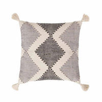DEKOKISSEN Malmö 45/45 cm geometrisch gemustert - Creme, Textil (45/45cm) - Homescapes