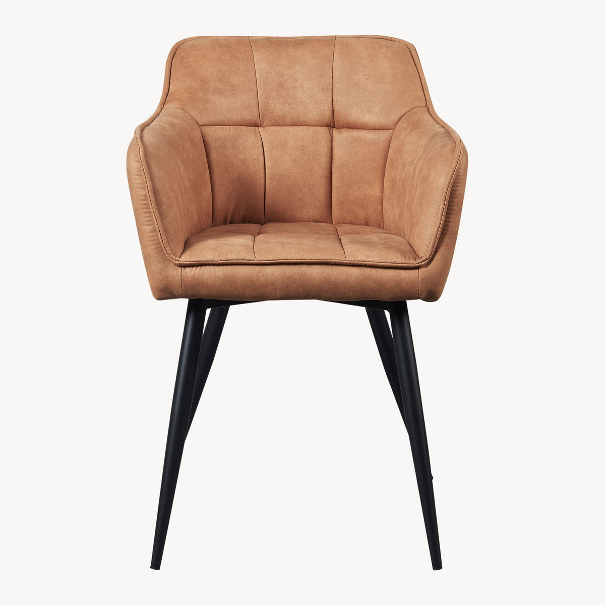 ARMLEHNSTUHL Birmingham - Schwarz/Braun, Textil/Metall (60/82/59cm) - [en.casa]
