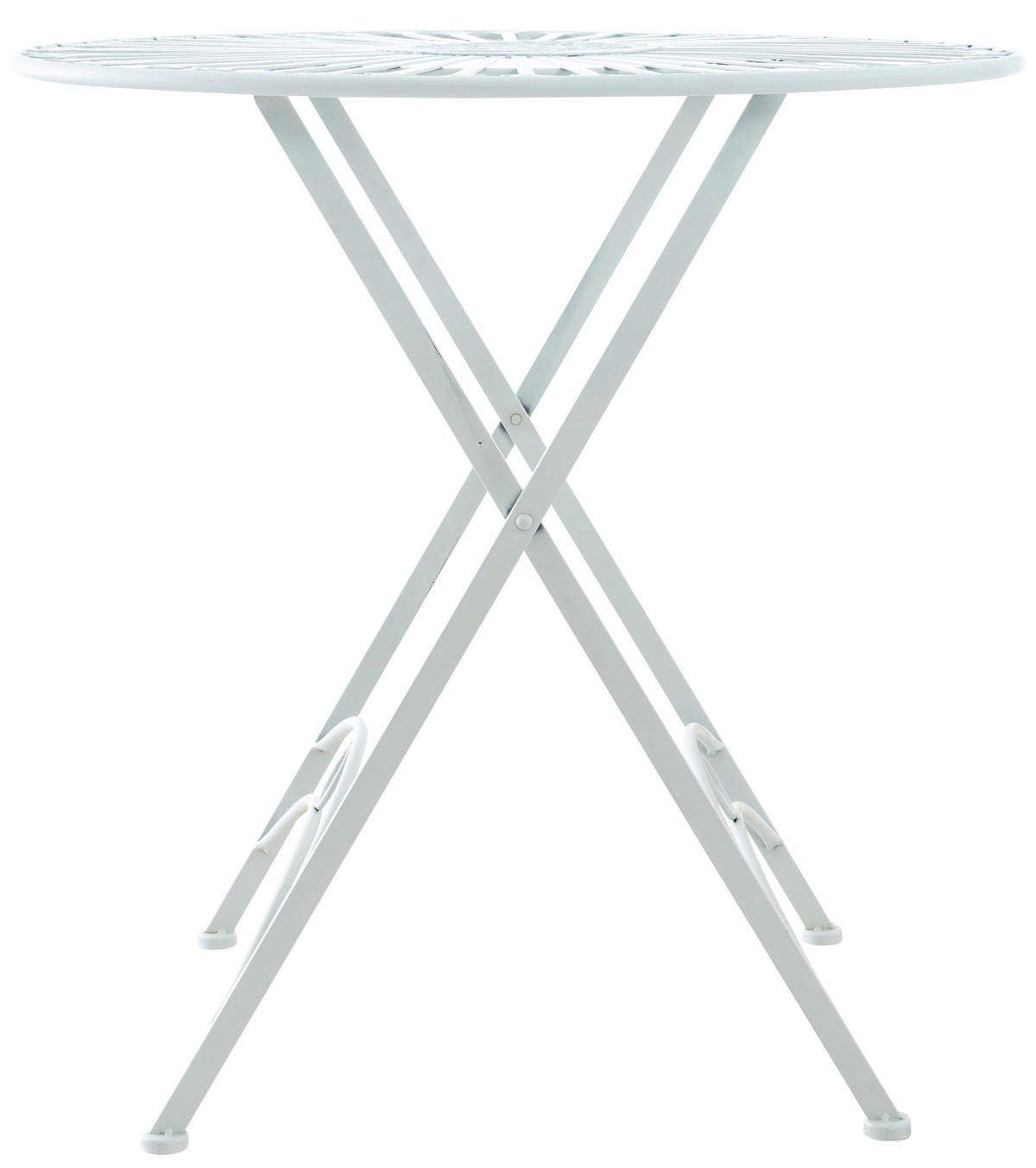 GARTENTISCH rund Metall weiß - Weiß, Metall (71/71/71cm) - CLP