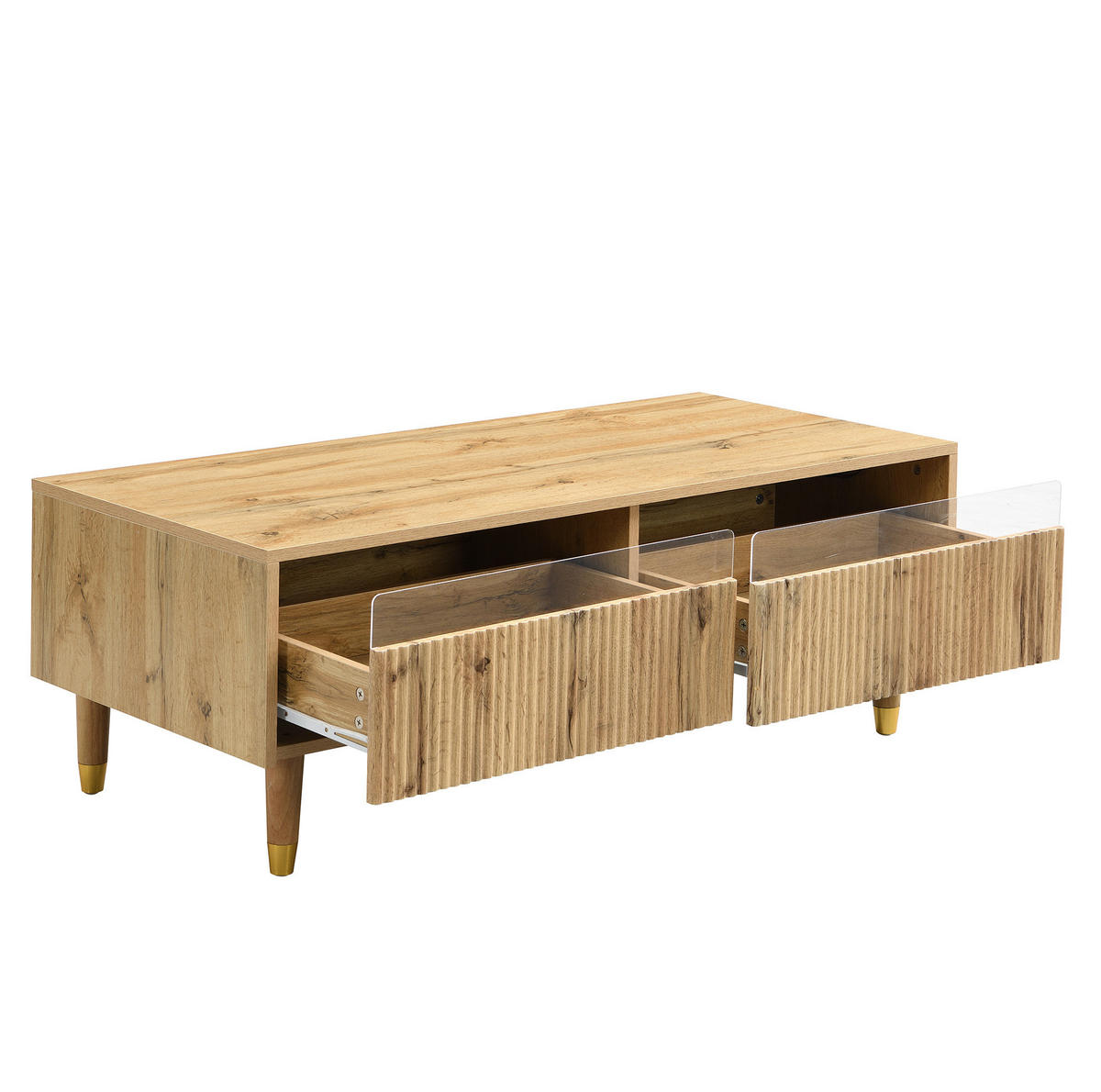 OBÝVACÍ sestava s TV stolkem 178/35/45 cm a konferenčním stolkem 110/50/40 cm s LED a úložným prostorem, Dekor dřeva - přírodní, kompozitní dřevo (178/45/35cm) - Redom