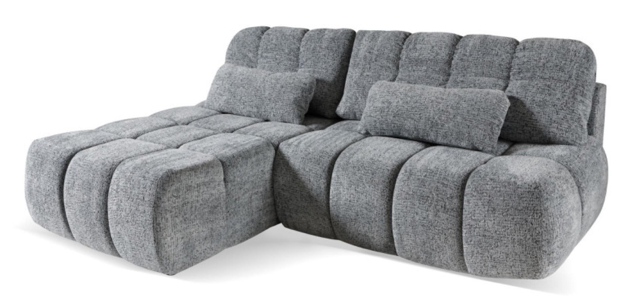 ECKSOFA Grau ARON Ohne Armlehnen Mit Schlaffunktion - Grau, Textil (225/172cm) - Sepro Meble