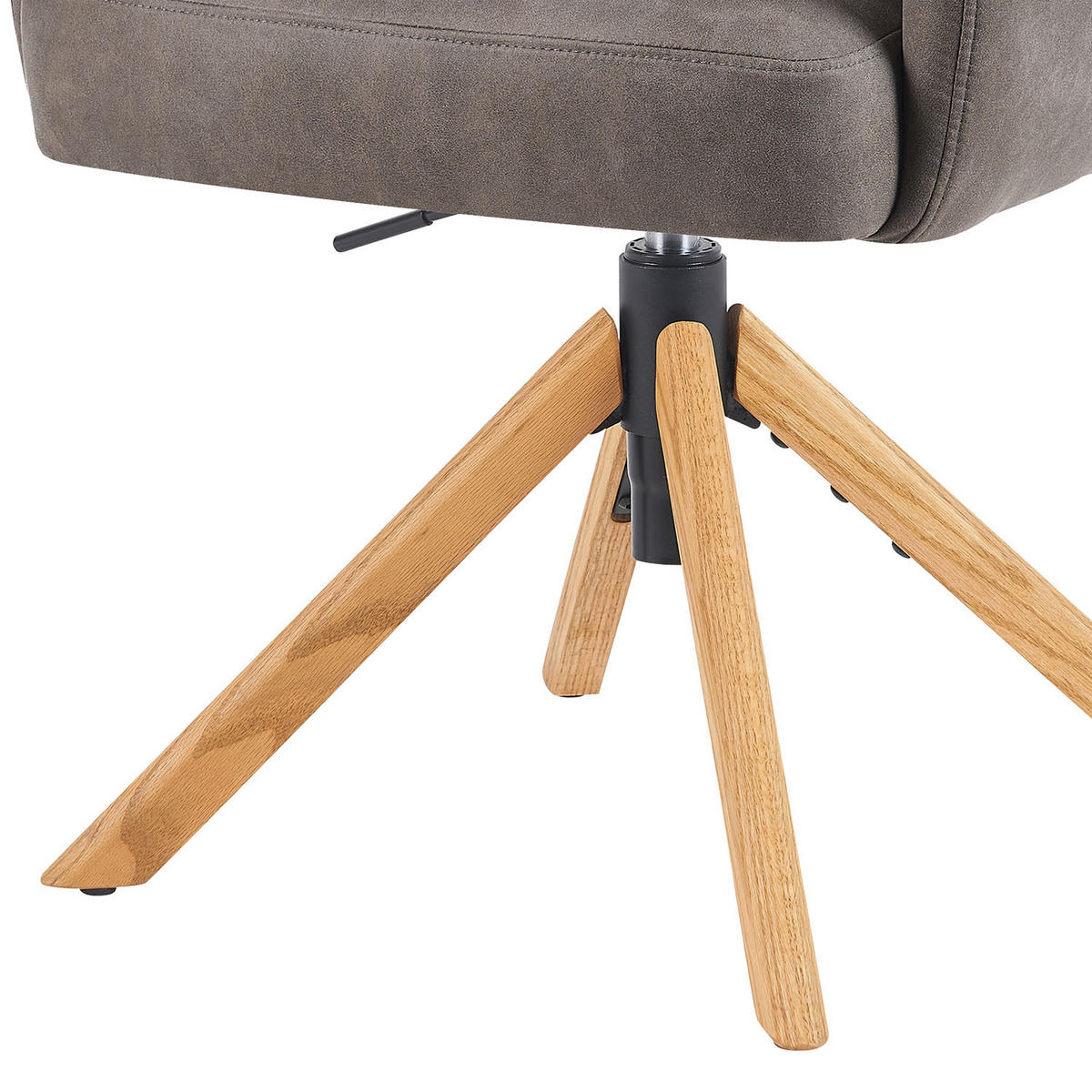 BÜROSTUHL Mika-Tesa - Honigeiche/Taupe, Eichenholz/Holz (59/95/66cm) - DUBI Möbel