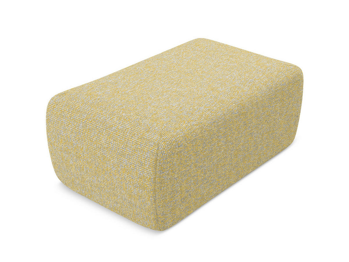 POUF Strukturstoff Stoff Gelb - Currygelb/Gelb, Kunststoff/Textil (102/40/62cm) - Makamii