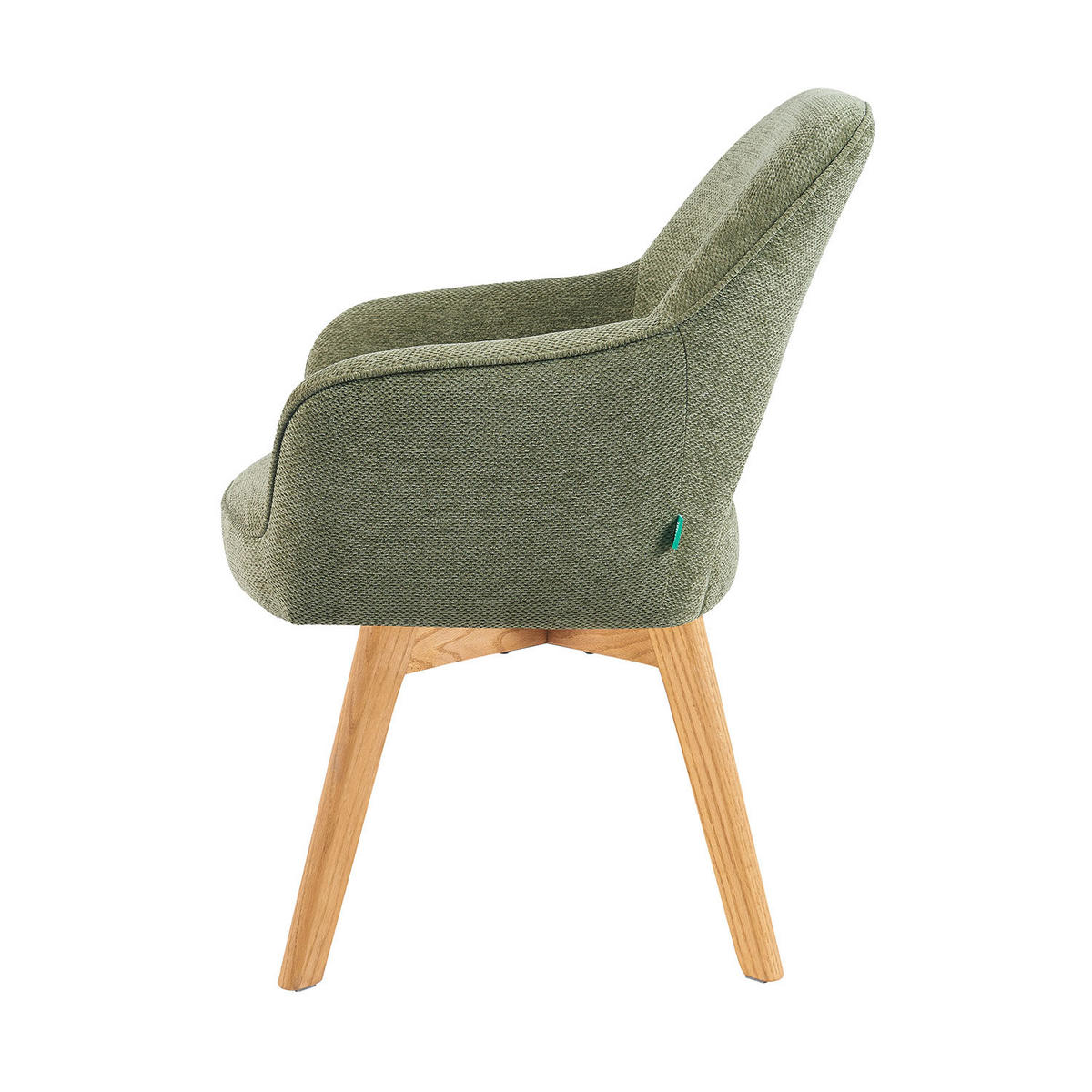 DREHSTUHL Mika-Mara - Honigeiche/Grün, Eichenholz/Holz (60/87/65cm) - DUBI Möbel