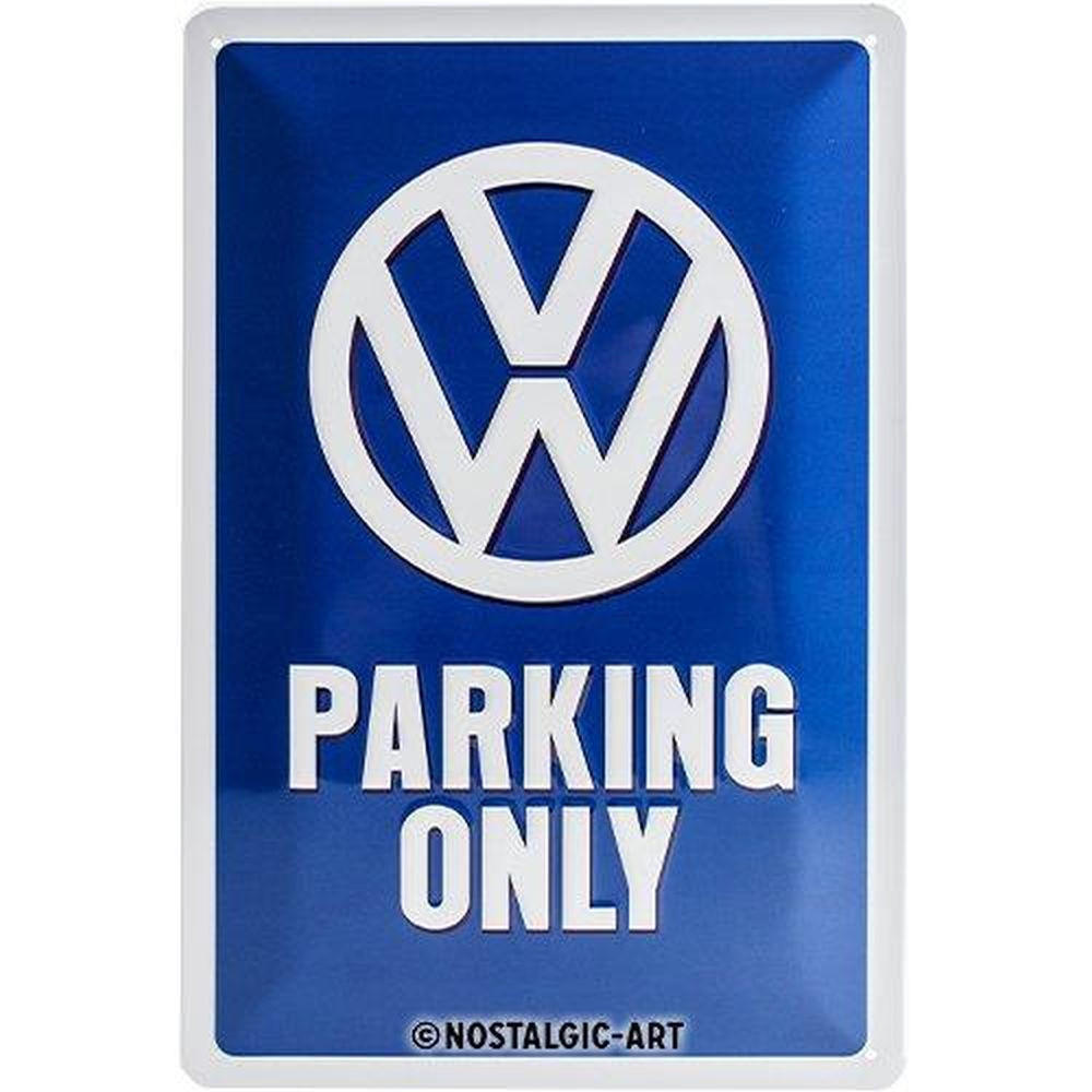 BLECHSCHILD 20/30 cm Volkswagen VW Parking Only - Multicolor, Metall (20/30/0.2cm) - Nostalgic-Art