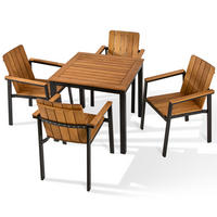 GARTEN ESSGRUPPE LENTI, Gartenmöbel-Set, 5-er Set - Anthrazit/Braun, Holz - KONSIMO®