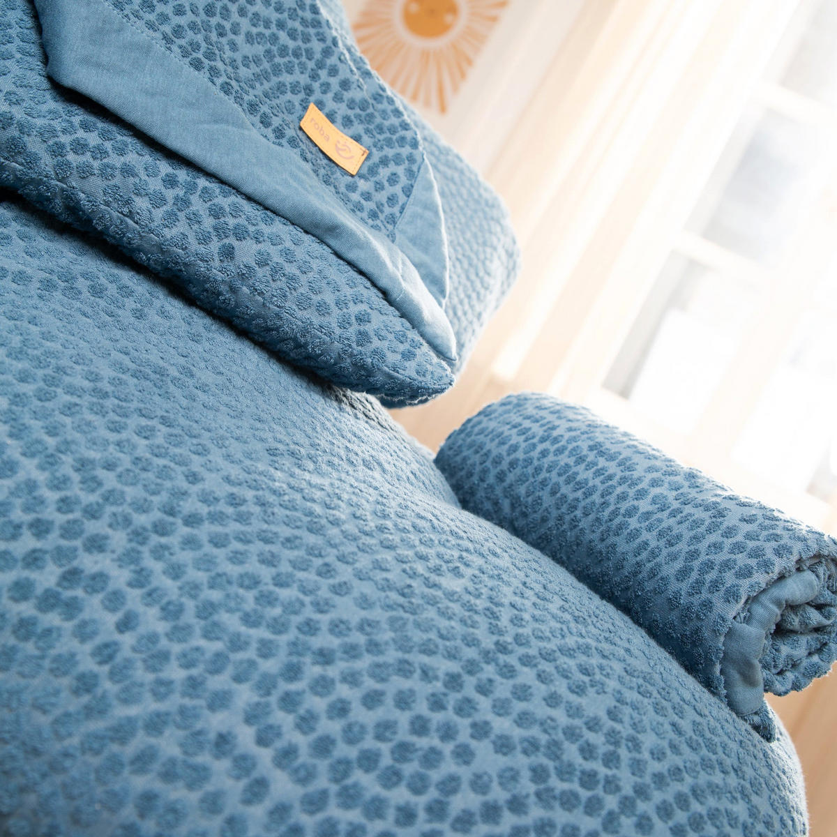 SPANNBEZUG für Wickelauflagen 75 x 85 cm - Blau, Textil (85/75cm) - Roba