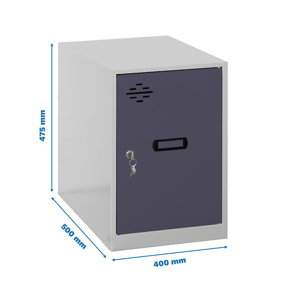 SCHLIESSFACHWÜRFEL Amego HxBxT 47,5x40x50 cm Ohne Standfüße Anthrazit-Grau Spind - Anthrazit, Metall (40/47.5/50cm) - PROREGAL
