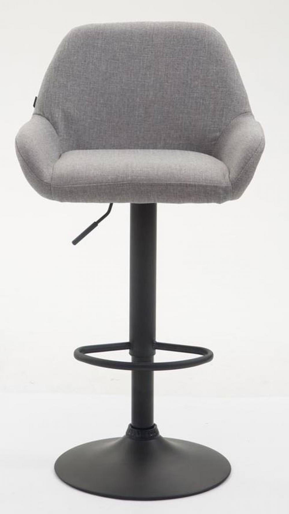 BARHOCKER 2er Set Stoff grau - Schwarz/Grau, Textil/Metall (51/89/52cm) - CLP