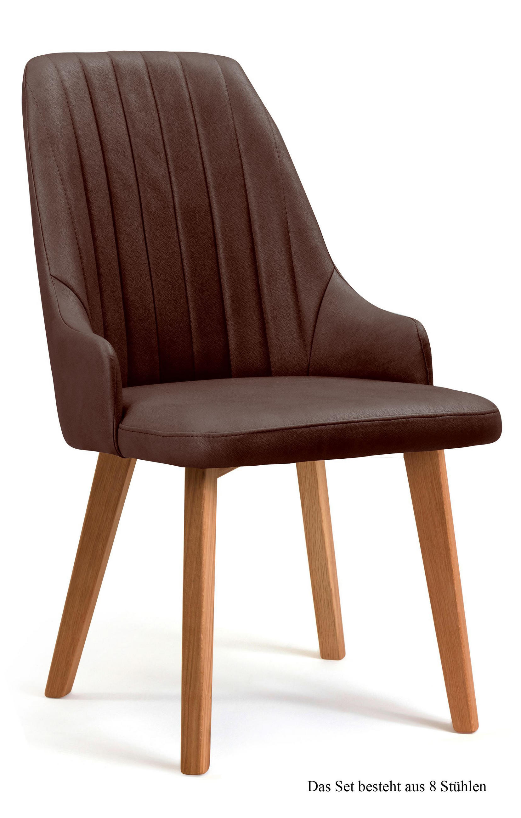 ESSZIMMERSTUHL (8er-Set) Daryl 52x91x60 Eiche geölt/Braun - Eichefarben/Braun, Kunststoff (60/91/52cm) - 58aufmkessel