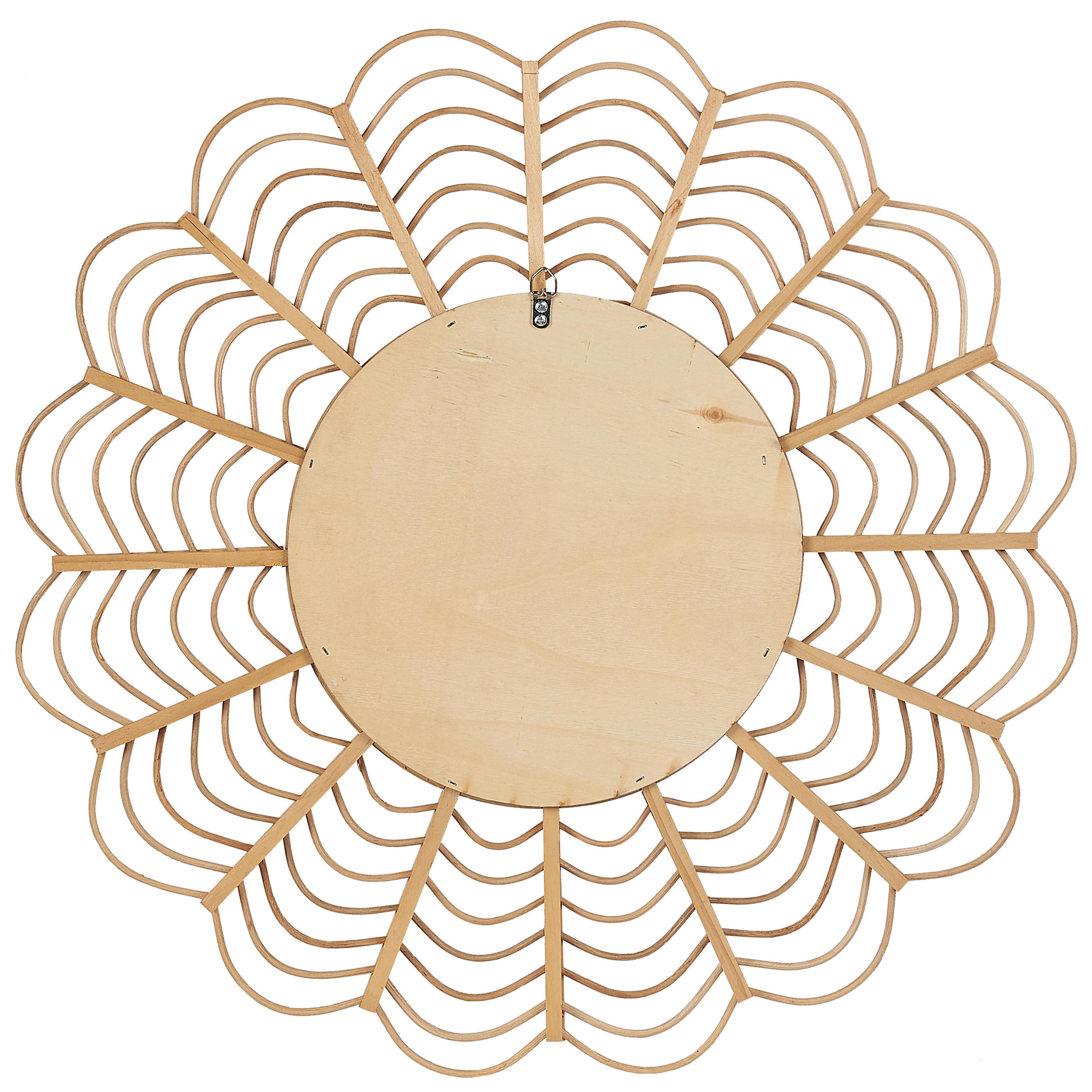 WANDSPIEGEL Rattan natürlich Sonnenform 60 cm Tumbit - Beige/Naturfarben, Holz (60/60/3cm) - Beliani