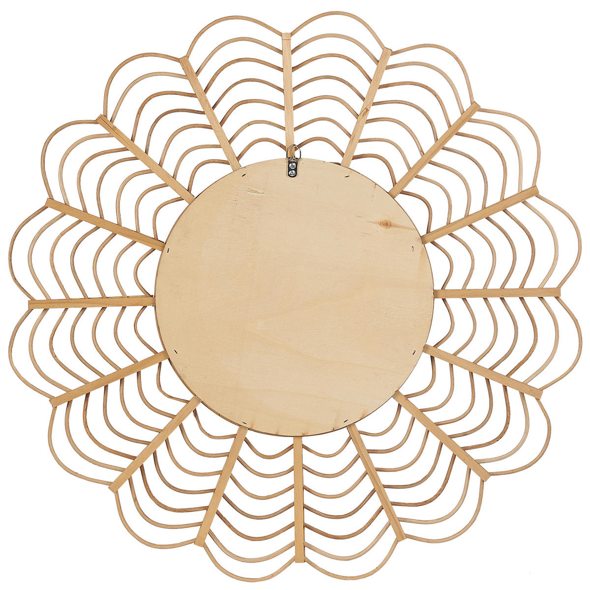 WANDSPIEGEL Rattan natürlich Sonnenform 60 cm Tumbit - Beige/Naturfarben, Holz (60/60/3cm) - Beliani