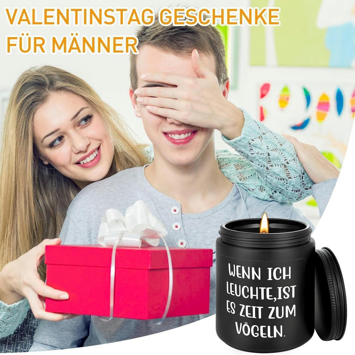 DUFTKERZE mit Spruch "Wenn ich leuchte, ist es Zeit zum Vögeln" - Schwarz, Paraffin (9.2cm)