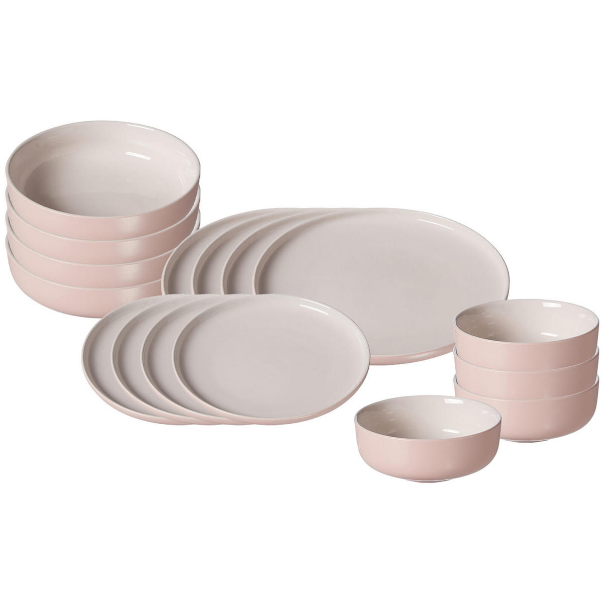 EINSTEIGER-SET Jasper rosa 16er Set - Robinienfarben, Keramik (1/1/1cm) - Ritzenhoff Breker