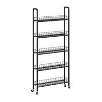 ROLLREGAL Rolivo Schwarz 58 x 15 cm mit 5 Fächern - Schwarz, Metall (58/129.5/15cm) - Vicco