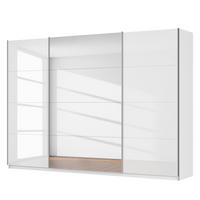 SCHWEBETÜRENSCHRANK - Weiß Hochglanz, Glas/Holzwerkstoff (315/222/68cm) - home24