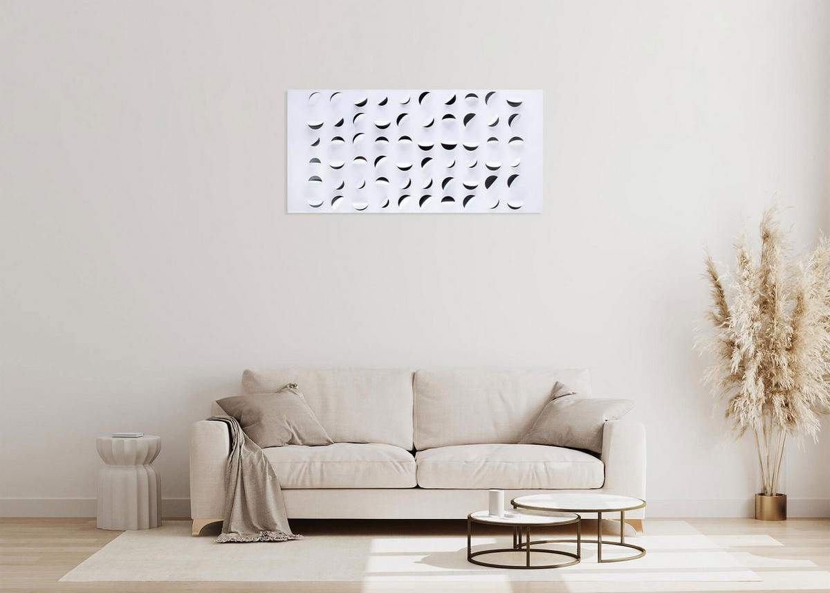 WANDDEKO Schwarz-Weiß 118/57 cm - Schwarz/Weiß, Metall (7.21/57/5cm) - KUNSTLOFT