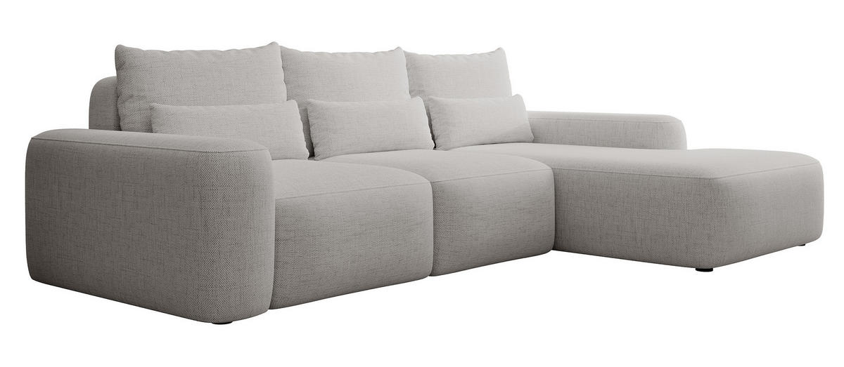 ECKSOFA Carnos Chenille-Bezug in Grau - Grau, Textil (264/162cm) - Selsey
