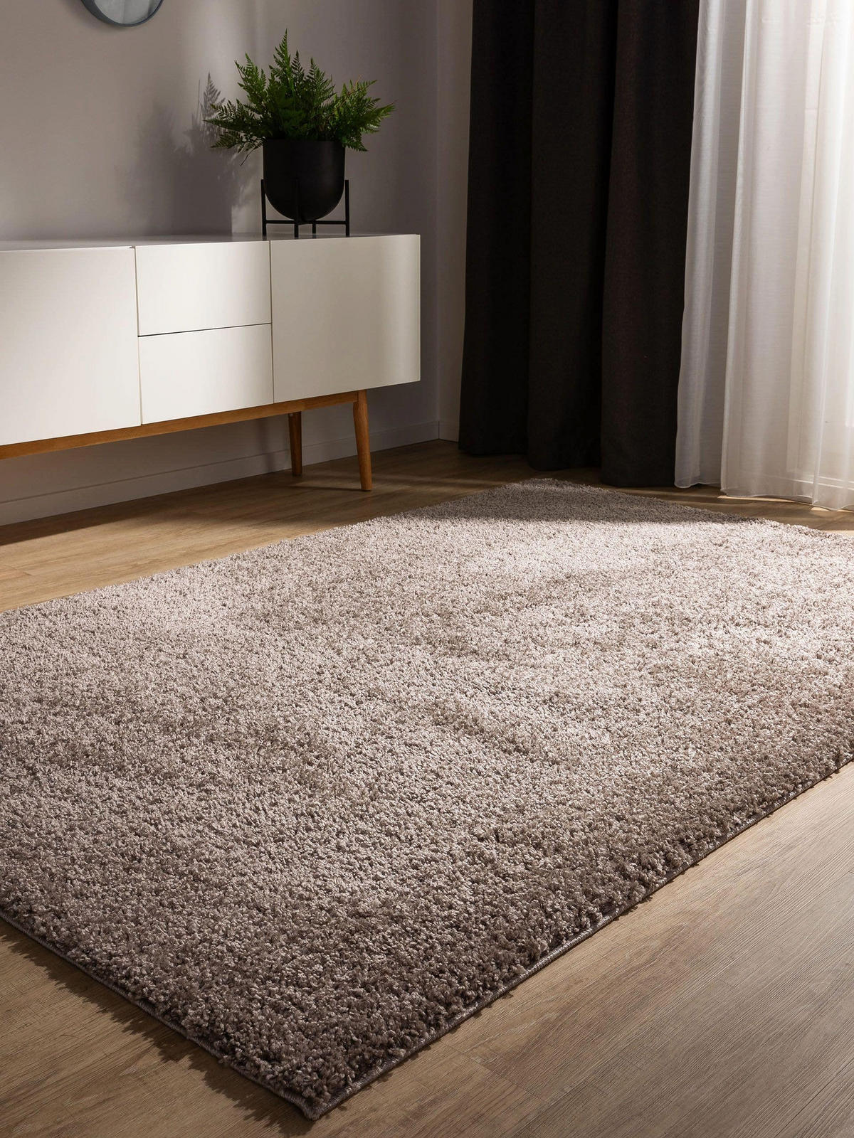 HOCHFLORTEPPICH Soho Taupe 160x230 cm - Taupe, Kunststoff (160/230cm) - benuta