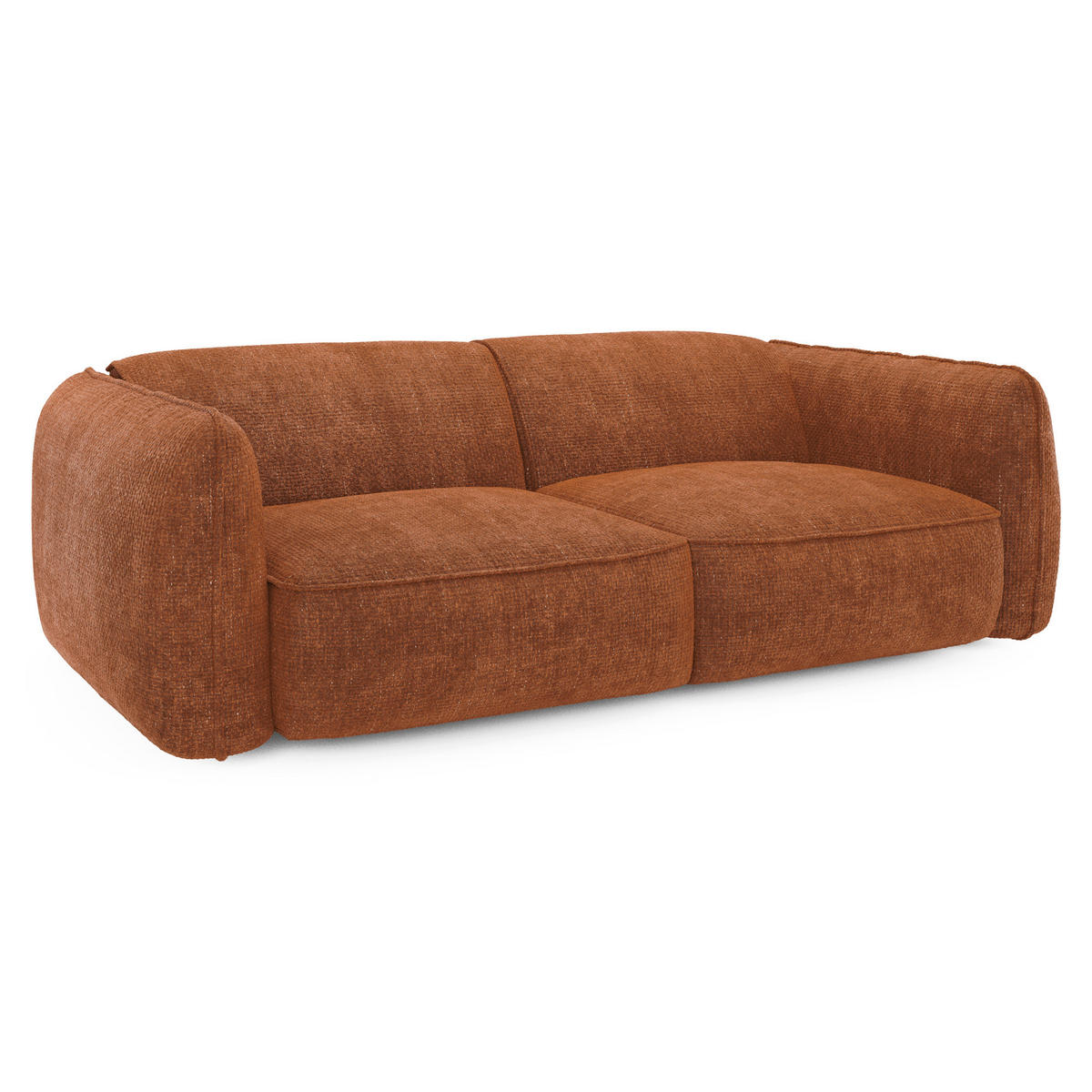 SOFA 4-SITZER Rastervelours Terracotta 230cm - Terra cotta, Textil (230/74/90cm) - Sia Home