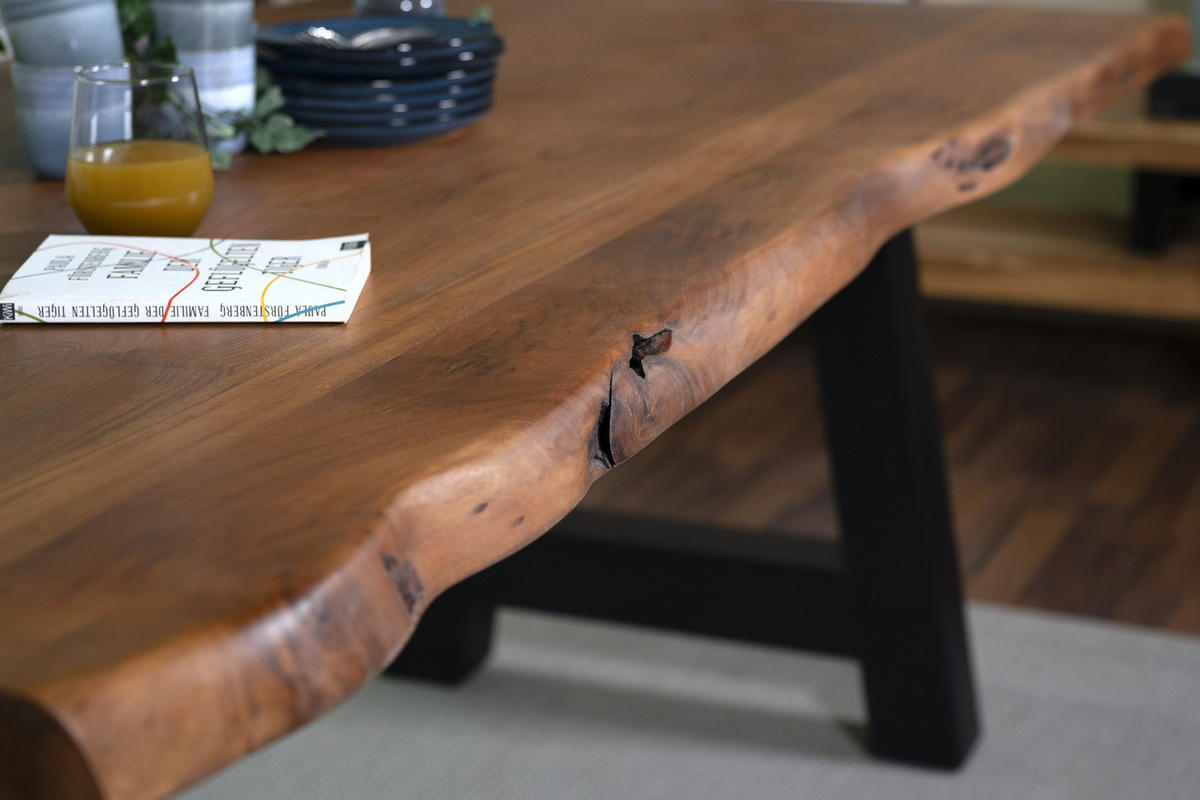 ESSTISCH CALI - Schwarz/Braun, Holz/Metall (100/200/77cm) - SAM
