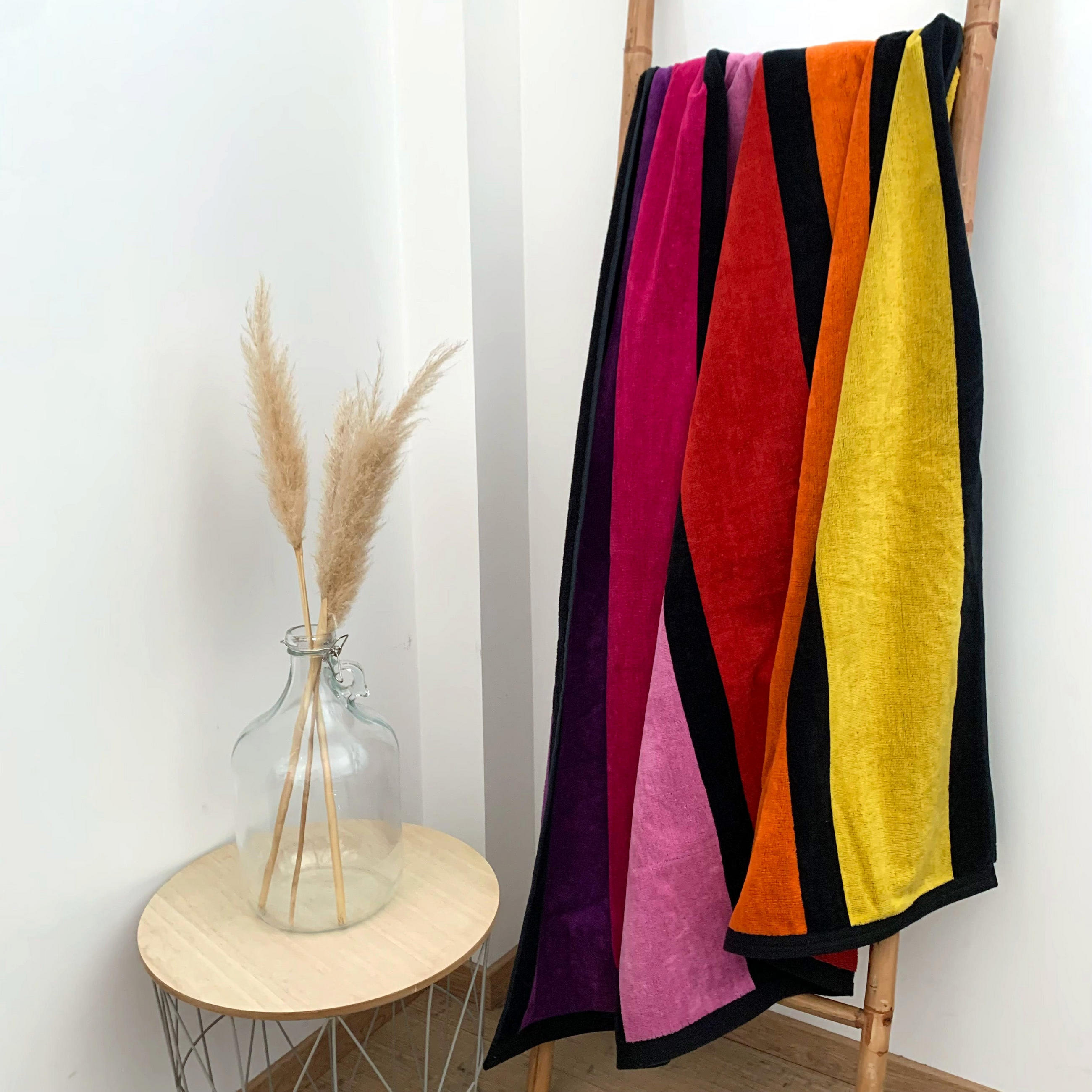 STRANDTUCH Frottee Velours Jacquard Happy Chic 100x175 470g/m² - Multicolor, Textil (100/175cm) - LE COMPTOIR DE LA PLAGE